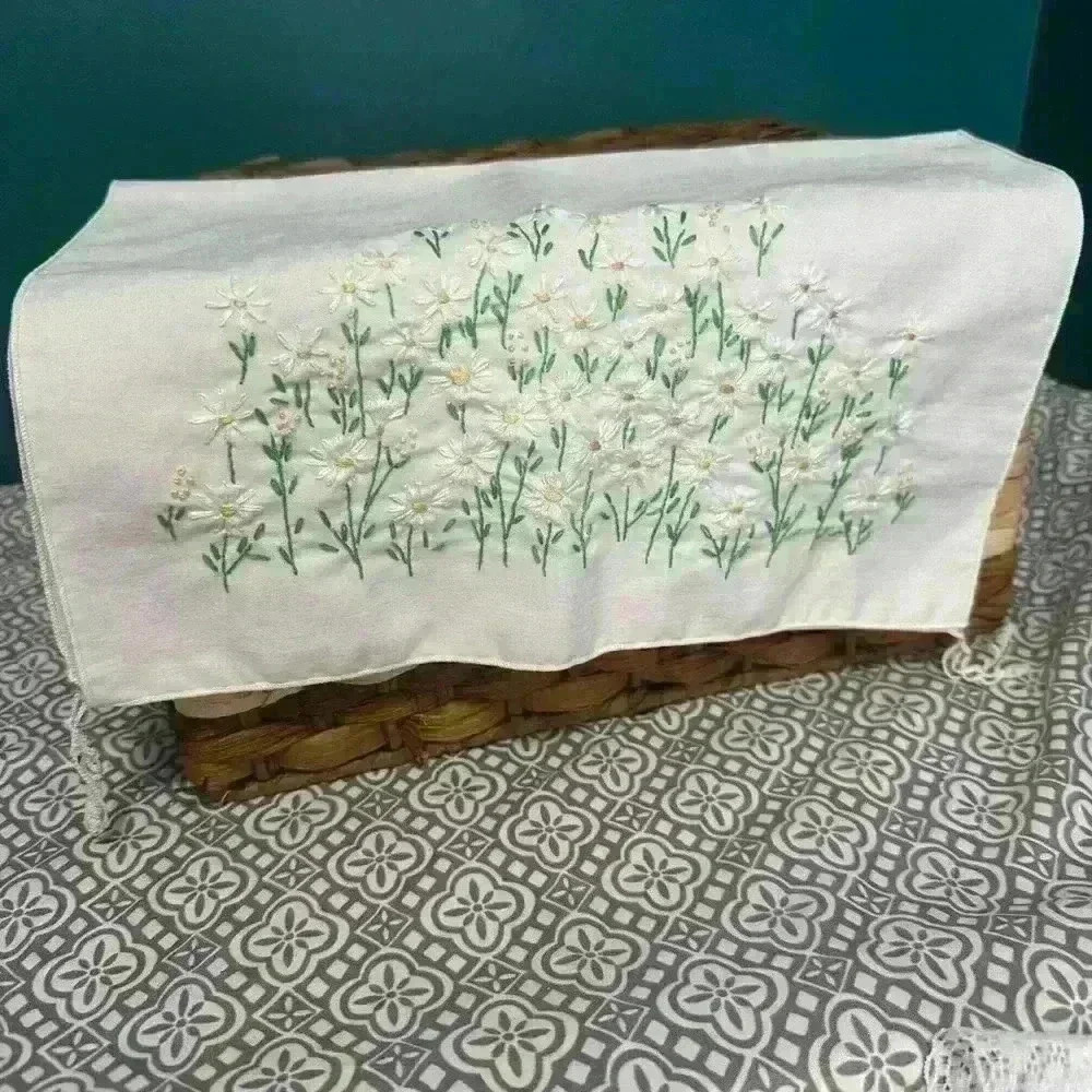 Beautiful hand stitched floral handkerchief